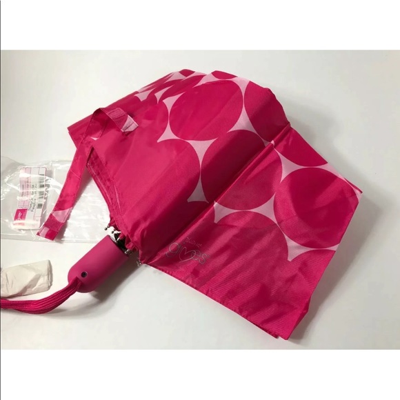 Thirty-one Hot Pink/White Polkadot Umbrella - Picture 4 of 10